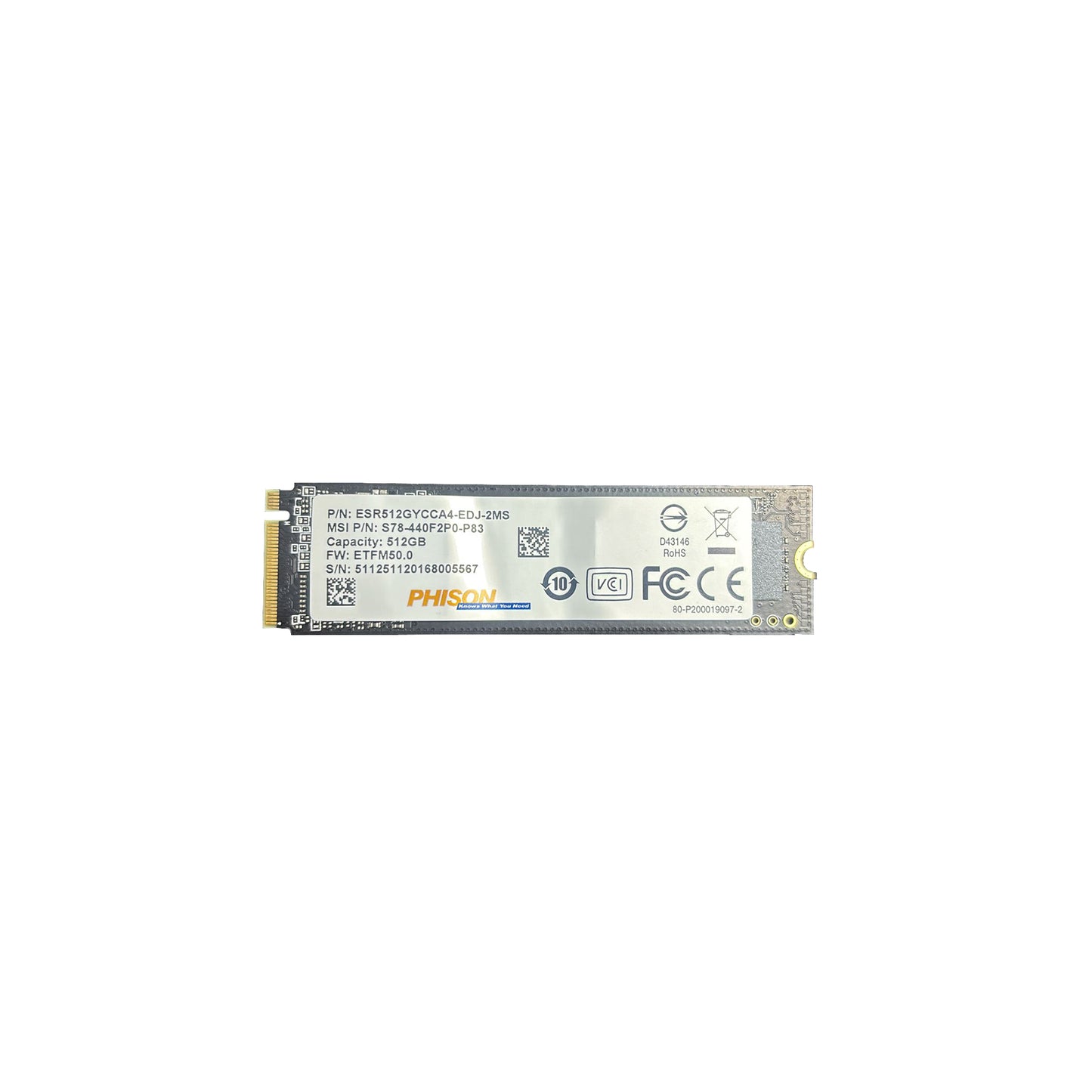 Phison 512GB M.2 2280 PCIe Gen4x4 NVMe SSD