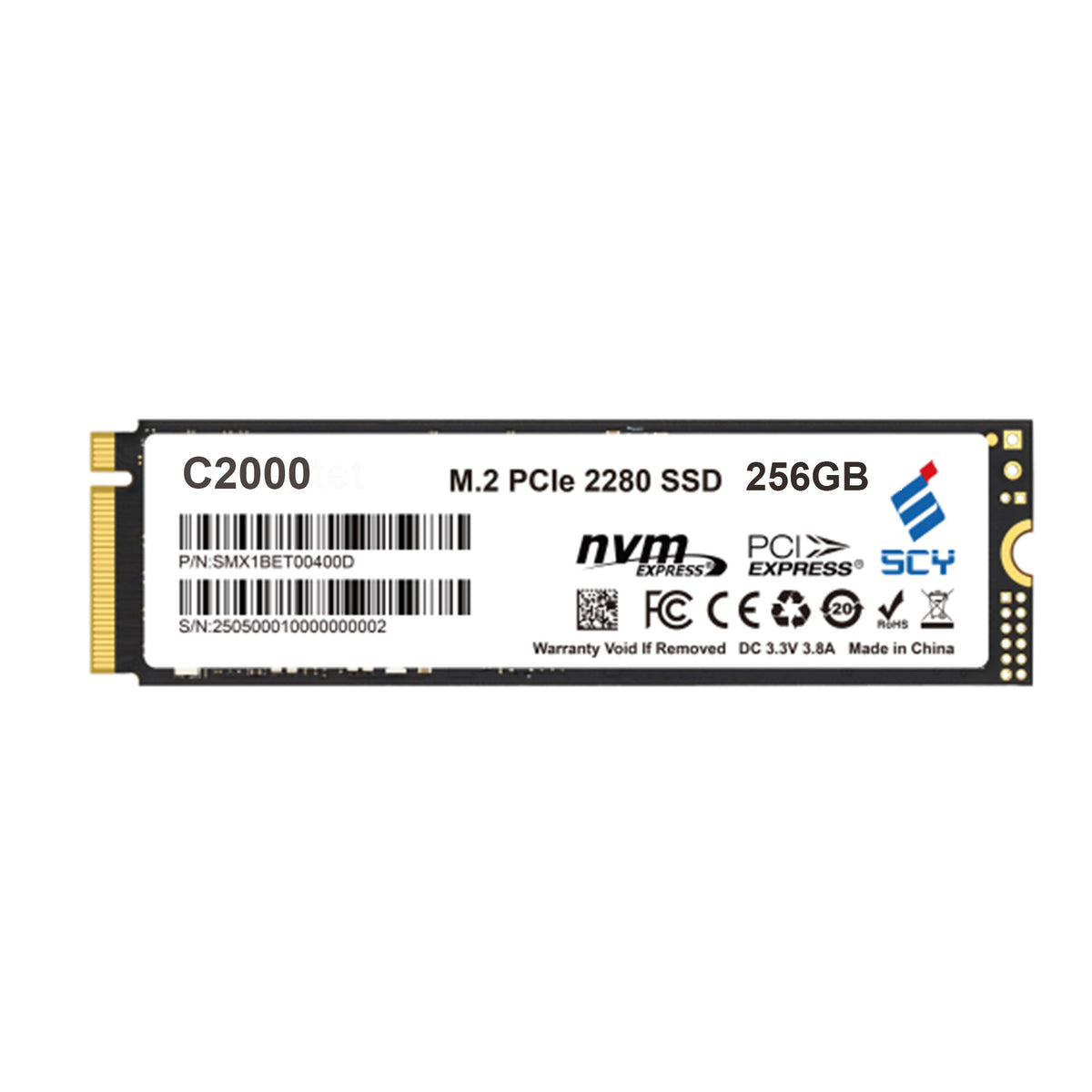 SCY C2000 256GB M.2 2280 PCIe Gen3x4 NVMe SSD