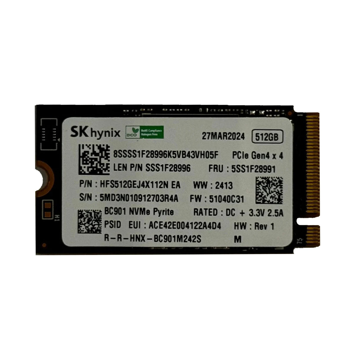 SK Hynix BC901 512GB M.2 2242 PCIe Gen4x4 NVMe SSD