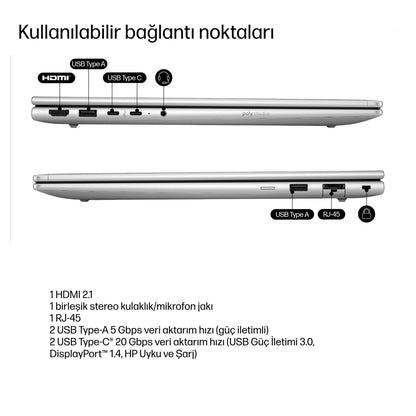 HP ProBook 4 G1i 16 AI CW5X1EA Ultra7 255U 16GB 512GBSSD 16” FreeDOS Dizüstü Bilgisayar - Resim 6